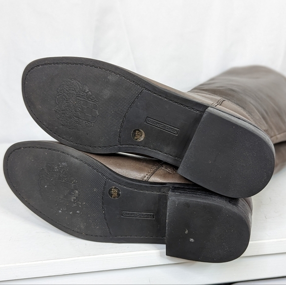 Vince Camuto Kadia Grey Brown Leather Knee High Tall Riding Boots - Picture 8 of 8